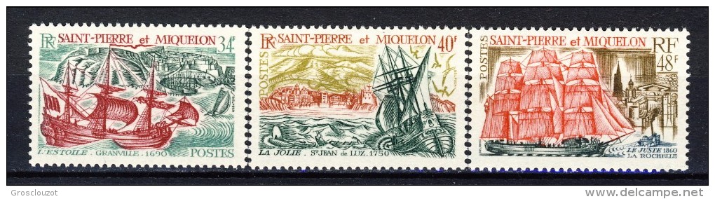 S. Pierre Et Miquelon 1969 Serie N. 395-397 Antichi Vascelli MLH Catalogo € 92 - Nuovi