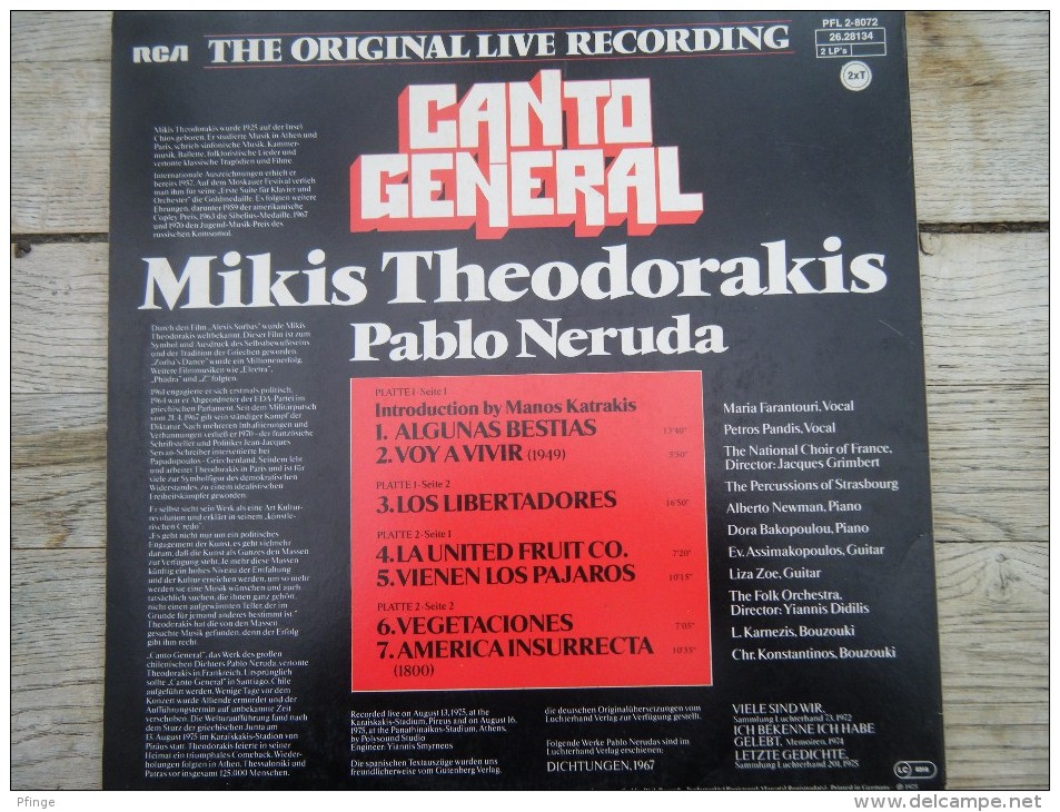 Mikis Thedorakis - Pablo Neruda - Canto General ( 2 Disques) - Other & Unclassified