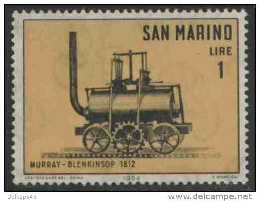 San Marino 1964 Mi 814 ** Murray Blenkinsop Rack Locomotive (1812) / Zahnradlokomotive Murray-Blenkinsop (1812) - Trains