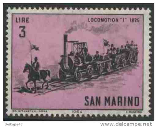 San Marino 1964 Mi 816 ** “Locomotion” Steam Locomotive (1825)  / Dampflokomotive - Treinen