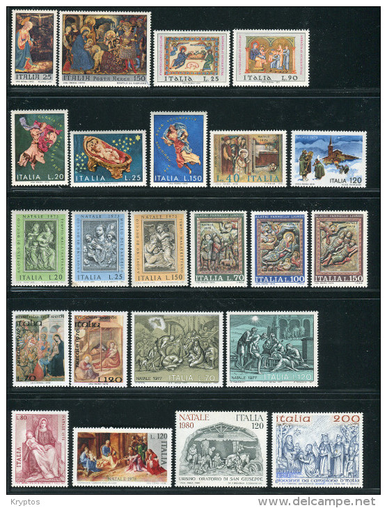 Italy - Christmas Stamps 1970-1991 (minus 1982, 1984 & 1985) - Complete Sets (36 Stamps) - Lotti E Collezioni