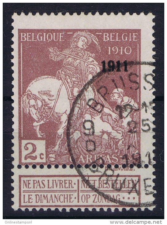 Belgium:  1911 OBP 95 Used    Obl Mi 86 II - 1910-1911 Caritas