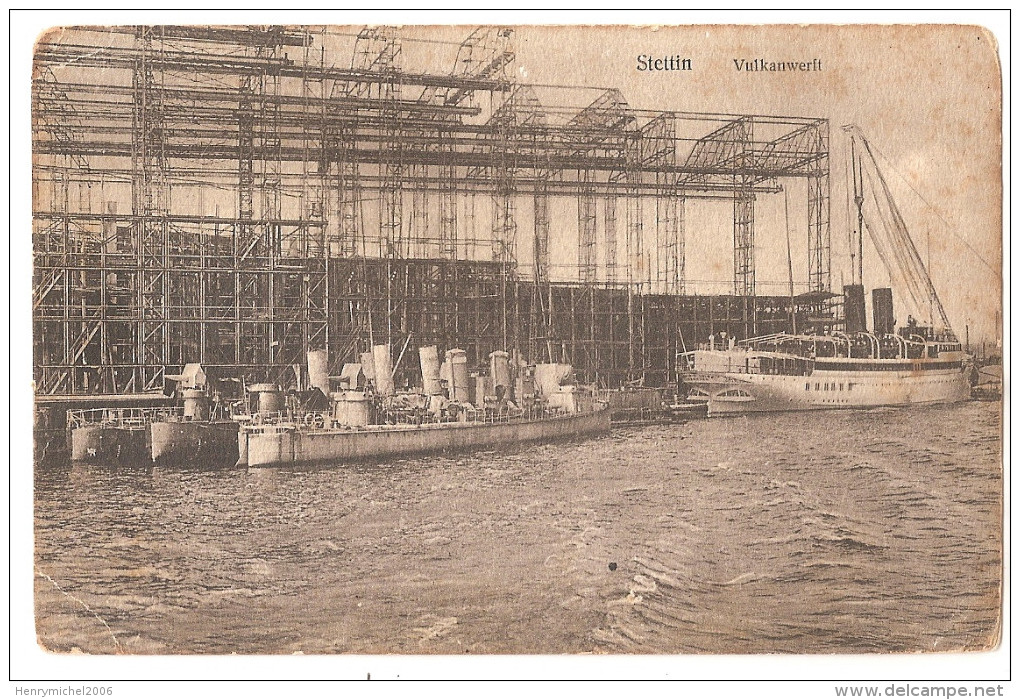 Pologne - Stettin 1916 - Vulkanwerft Chantier Naval ? Bateaux , Ed Von Arthur Schuster - Polonia