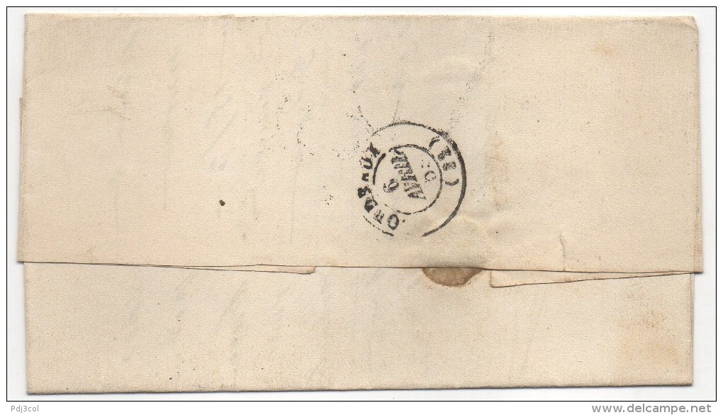 Courrier Commercial Siderurgie - CAD Port Sainte Marie (Lot Et Garonne) Pour Bordeaux 1853 - 1849-1876: Période Classique