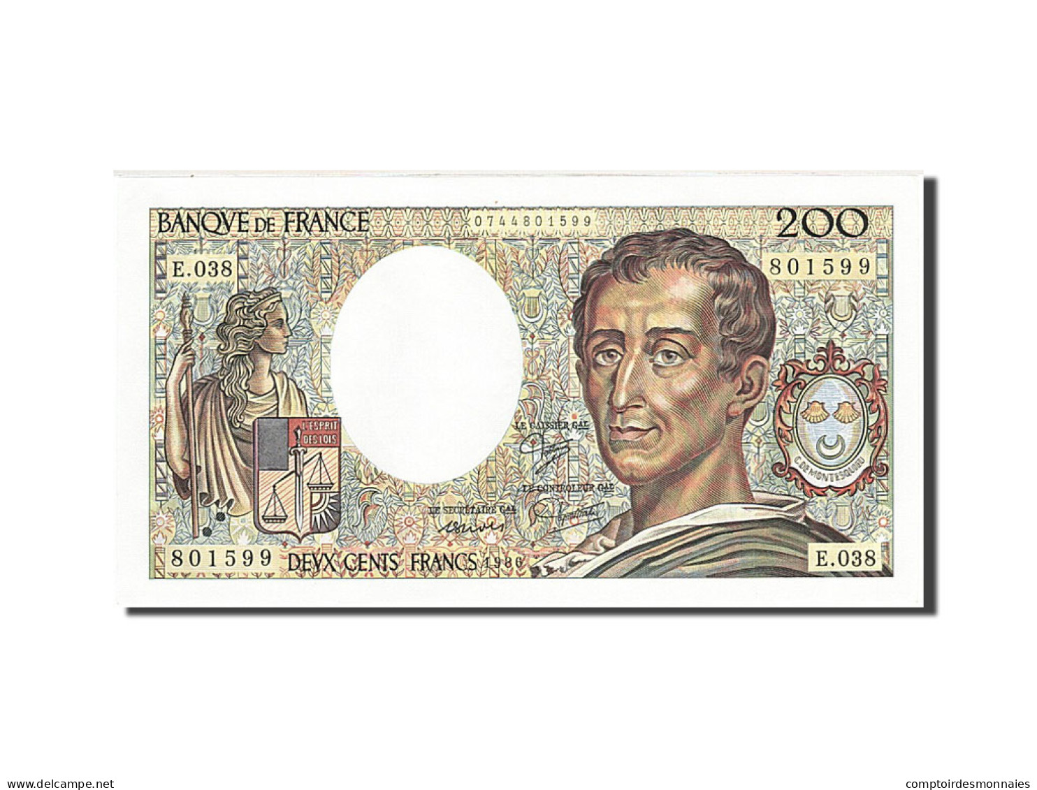 Billet, France, 200 Francs, 1981, 1986, SPL, Fayette:70.6, KM:155a - 200 F 1981-1994 ''Montesquieu''