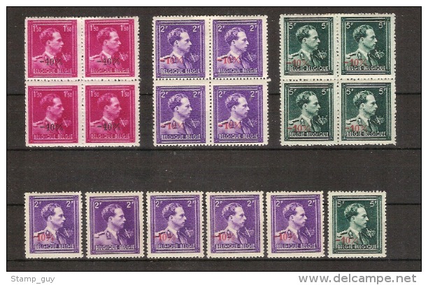 Leopold III Type " Open Kraag " - 10 % MNH ** + MH Allen In Zéér Goede Staat ! Inzet Aan 15 €  ! - 1946 -10%