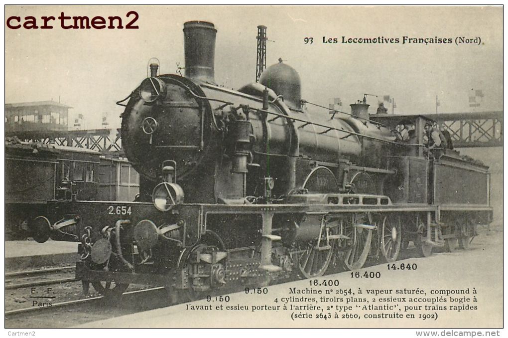 LES LOCOMOTIVES  DU NORD MACHINE COMPOUND LOCOMOTIVE TRAIN ZUG TRENO LOCOMOTIVA FLEURY - Trains