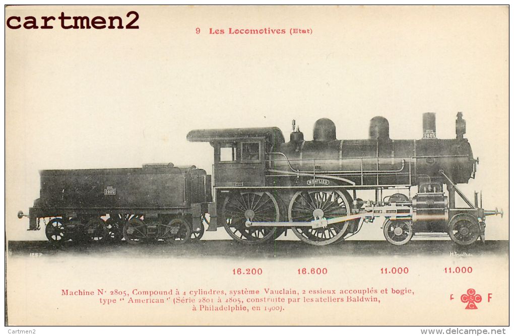 LES LOCOMOTIVES D'ETAT MACHINE COMPOUND VAUCLAIN LOCOMOTIVE TRAIN ZUG TRENO LOCOMOTIVA FLEURY - Trains