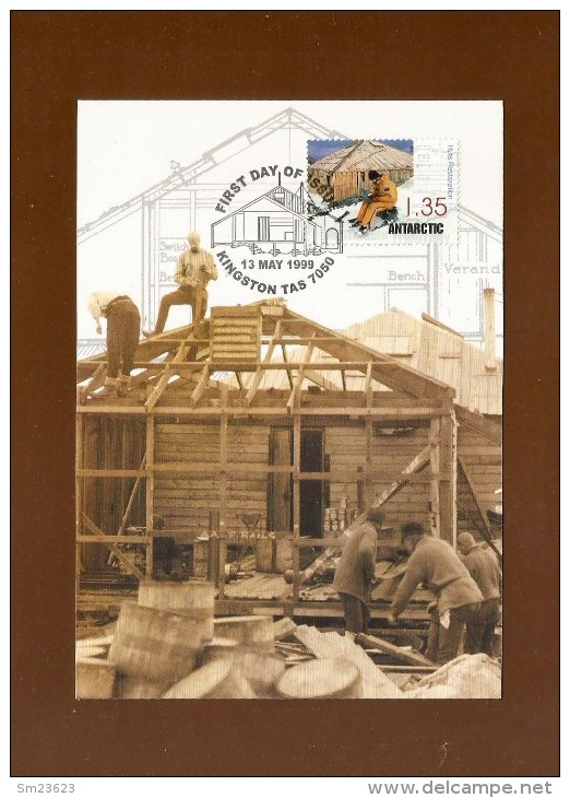 AAT  1999  Mi.Nr. 122 , Building The Huts- Maximum Card - First Day  Kingston TAS 13.May 1999 - Tarjetas – Máxima