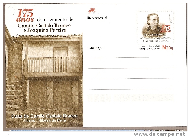 Portugal ** & Inteiro Postal, 175 Anos Do Casamento De  Camilo Castelo Branco, Friúme, Ribeira De Pena 2016 - Vila Real