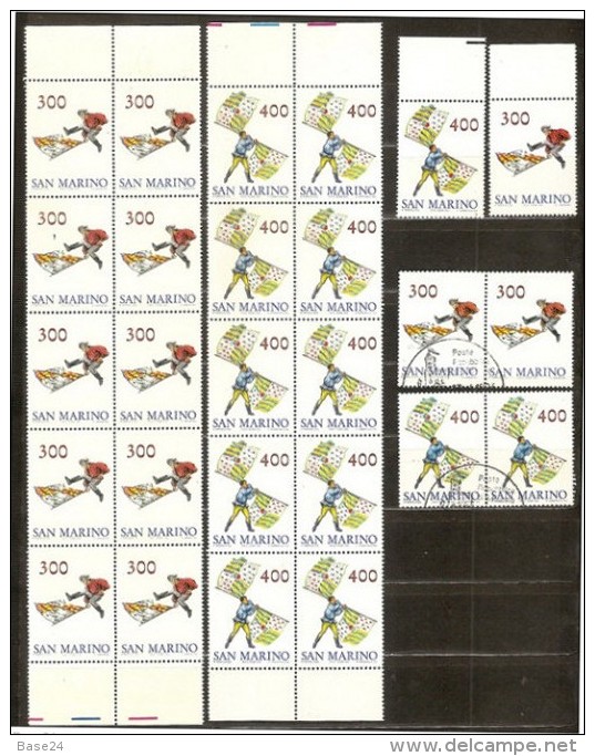 1984 San Marino Saint Marin SBANDIERATORI  FLAG WAVERS 13 Serie Di 2v.: 11 MNH**+ 2 USED - Stamps