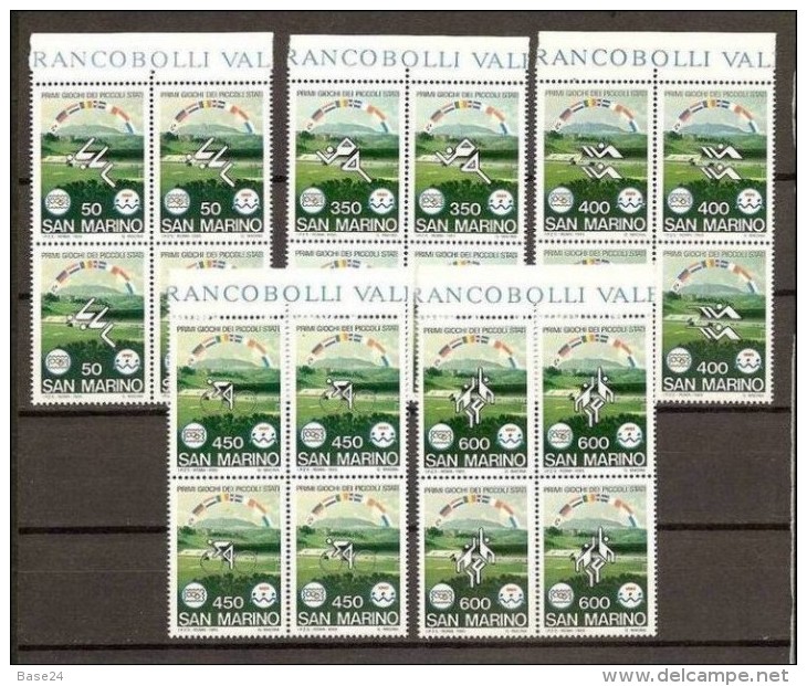 1985 San Marino Saint Marin GIOCHI PICCOLI STATI 4 Serie Di 5v. In Quartina MNH** Bl.4 - Altri & Non Classificati