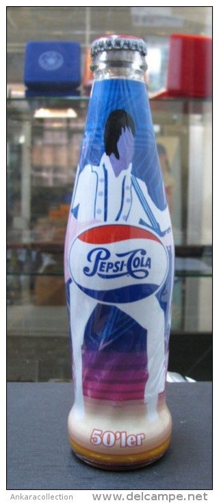 AC - PEPSI COLA - 1950s SHRINK WRAPPED EMPTY GLASS BOTTLE & CROWN CAP 250 Ml FROM TURKEY - Limonade