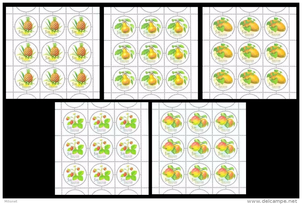 SALE!!! RARE!!! RUSSIA RUSIA RUSSIE RUSSLAND 2003 Gifts Of Nature -FRUITS- 5 Sheetlets MiNr 1113-17 CV=60€ ** - Hojas Completas