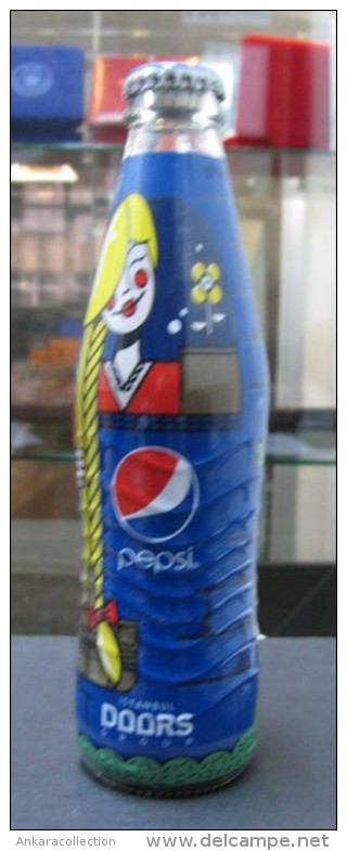 AC - PEPSI COLA - DOORS GROUP ISTANBUL SHRINK WRAPPED EMPTY GLASS BOTTLE & CROWN CAP 250 Ml FROM TURKEY - Soda