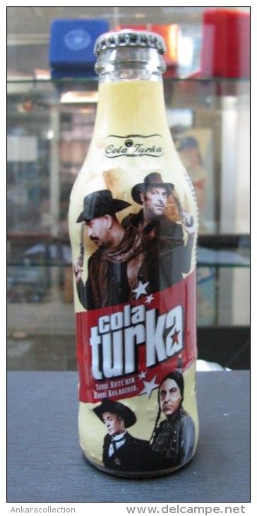 AC - COLA TURKA - YAHSI BATI - FILM CEM YILMAZ ACTOR COMEDIAN SHRINK WRAPPED EMPTY BOTTLE & CROWN CAP 200 Ml FROM TURKEY - Limonade