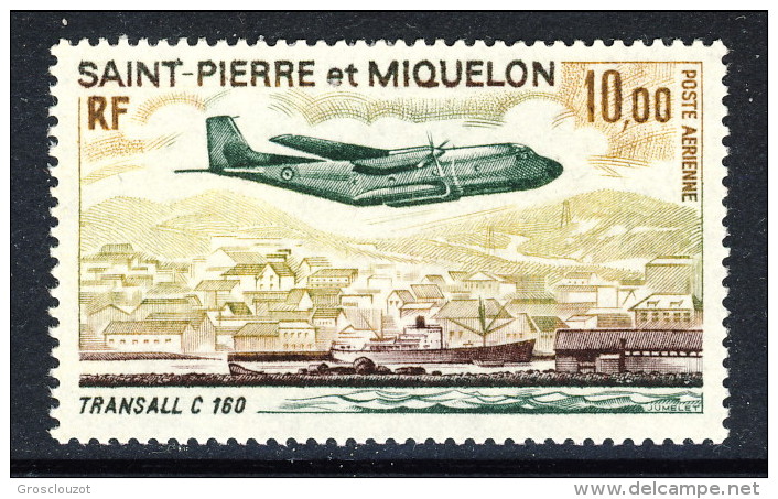 S. Pierre Et Miquelon Posta Aerea 1973 N. 57 Fr. 20 Transall C 160 MNH Catalogo € 63 - Nuovi