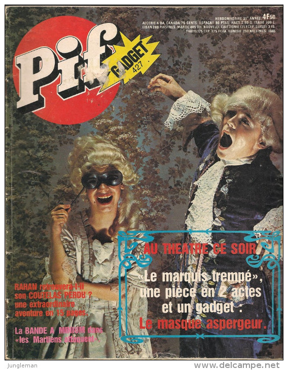 Pif Gadget N° 427 De Mai 1977 - Avec Léo, Pifou, Hercule, Rahan, Supermatou, Dicentim, Placid Et Muzo. Revue En BE - Pif & Hercule