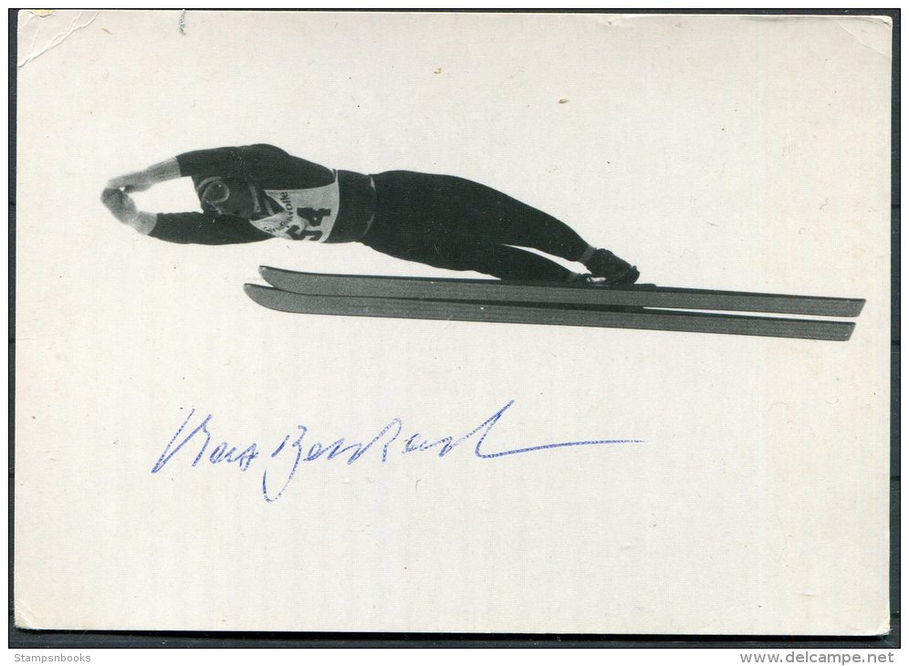 Max Bolkart Germany Ski Jump Alpine Winter Sports Postcard - SIGNED - Winter Sports