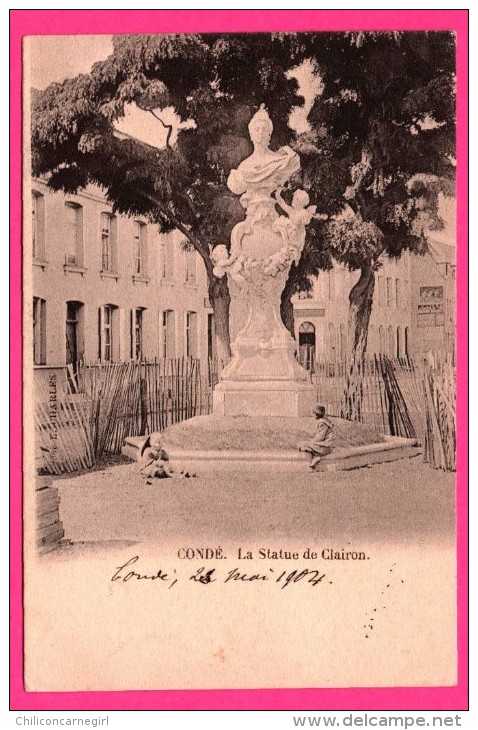 Condé - La Statue De Clairon - Animée - 1904 - Conde Sur Escaut