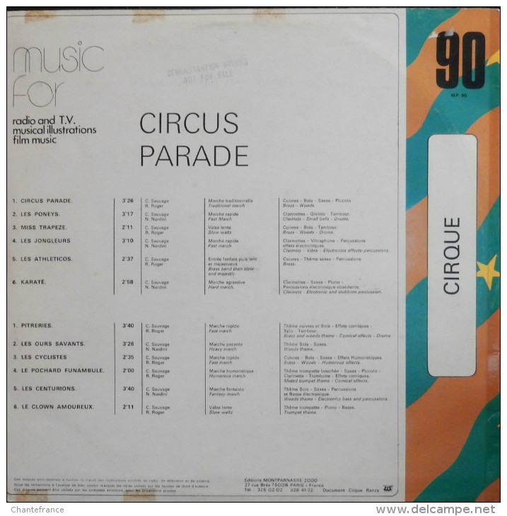 Vinyle 33t. 30cm LP Illustrations Sonores *circus Parade* - Sonstige & Ohne Zuordnung