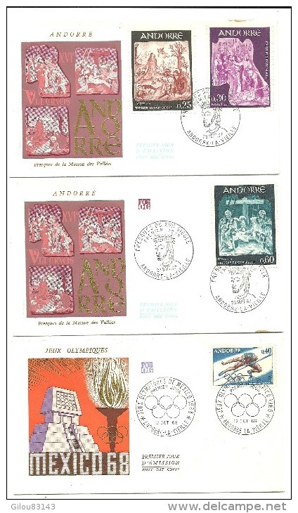 Andorre, Enveloppes 1er Jour, Lot De 12 Enveloppes   (bon Etat) - Other & Unclassified