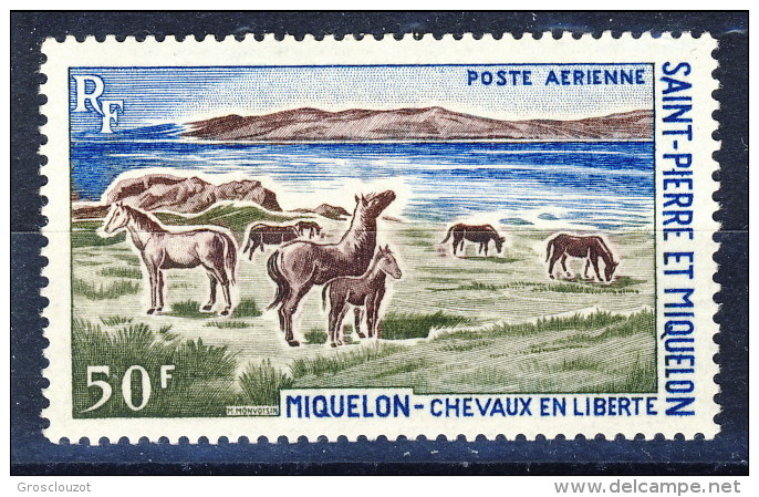 S. Pierre Et Miquelon Posta Aerea 1969 N. 44 Fr 50 Paesaggio MNH Catalogo € 17 - Nuovi