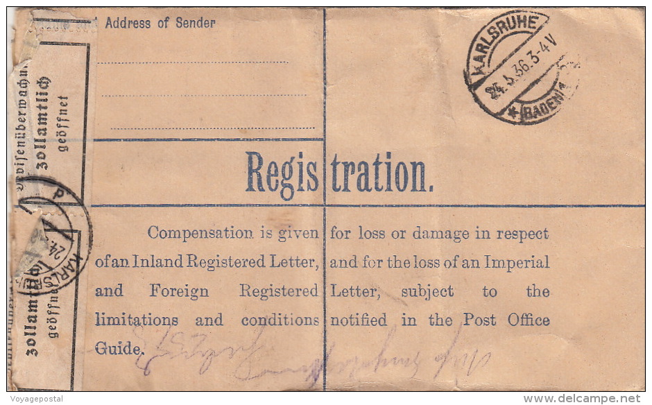 Lettre Recommandé Entier CaD Londres Pour Baden 1936 - Lettres & Documents