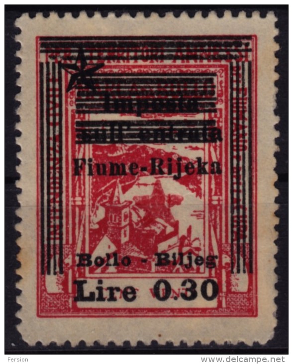 1945 - Istria Istra / Rijeka Fiume - Yugoslavia Occupation - Revenue Stamp - Overprint - Yugoslavian Occ.: Fiume