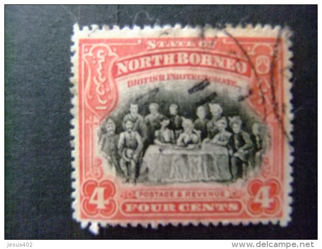 BORNEO DEL NORTE NORTH BORNEO BORNÉO DU NORD 1909 1&ordf; RÉUNION DE LA C&ordf; DE NORD BORNEO Yvert N&ordm; 134 &ordm; - North Borneo (...-1963)