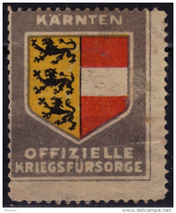 Kärnten Carinthia Koroška - WW1 - Austria Hungary - KuK - Kriegsfürsorgeamt WAR AID- LABEL CINDERELLA VIGNETTE - WW1