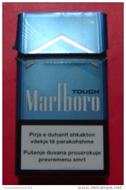 MARLBORO TOUCH EMPTY HARD PACK CIGARETTES KOSOVO EDITION WITH FISCAL REVENUE STAMP. - Empty Tobacco Boxes