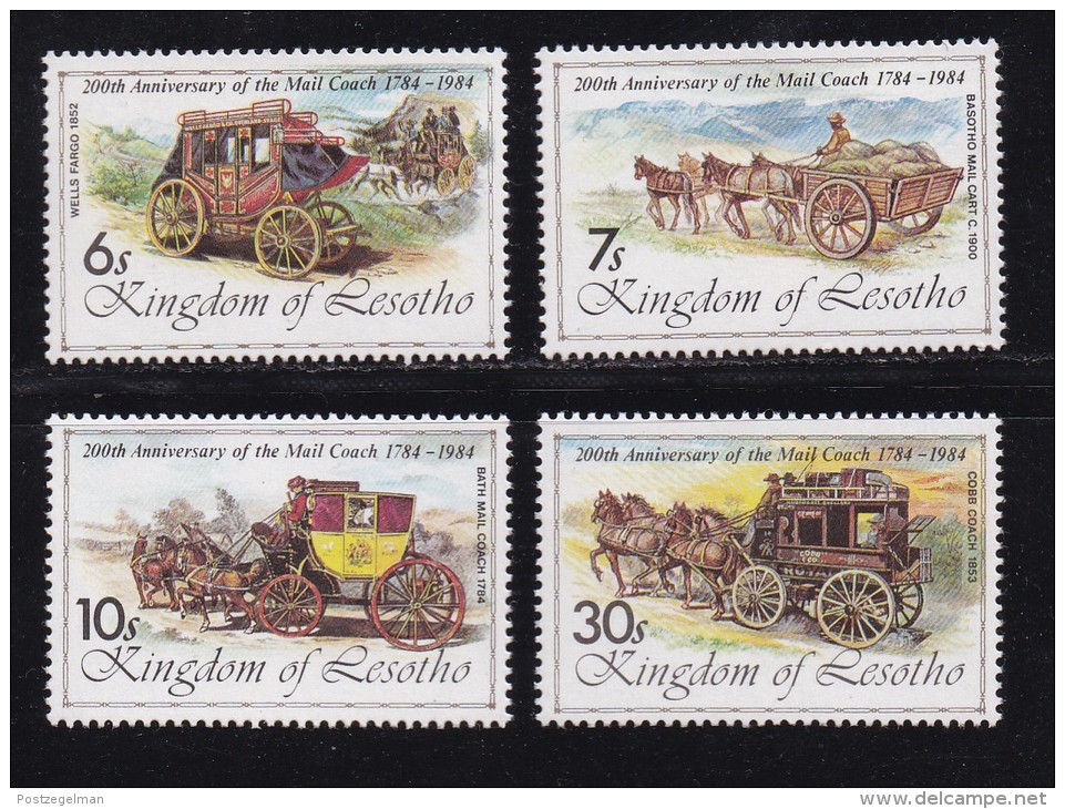 LESOTHO, 1984, MNH Stamps, Coaches, Mi 478-482,   ,#2675 - Lesotho (1966-...)