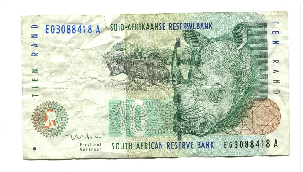 South Africa Rhino 10 Rand Banknote - Südafrika