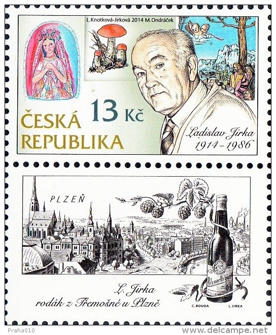 Czech Rep. / Stamps (2014) 0795 K2D: Ladislav Jirka (1914-1986) Engr. (Bridesmaid; Leccinum Versipelle; Rosary Feast) - Nuevos