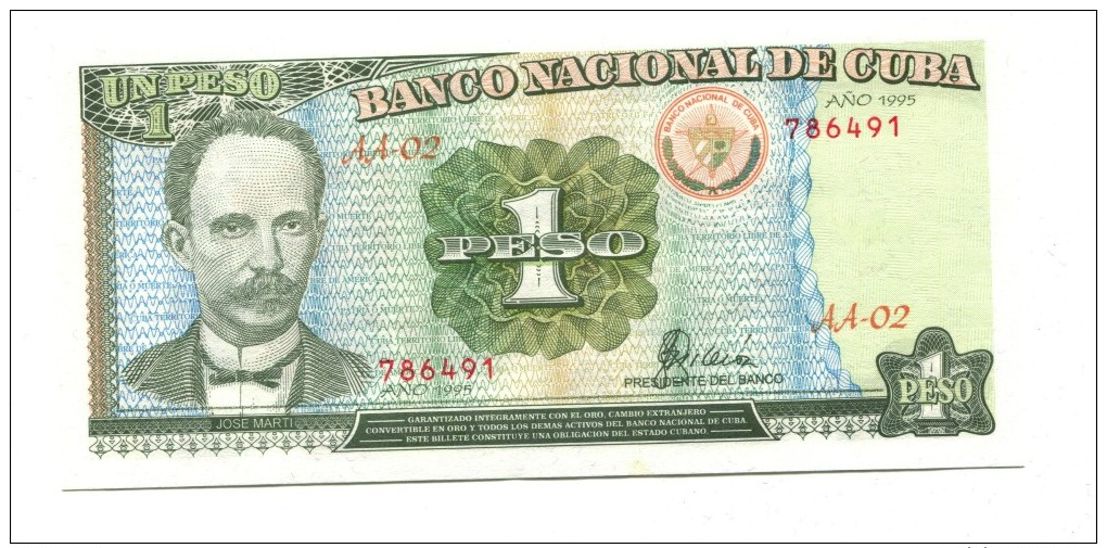 1995 Cuba 1 Peso Banknote - Cuba