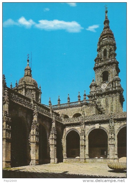 Z1286 - POSTAL - SANTIAGO DE COMPOSTELA - CATEDRAL - CLAUSTRO Y TORRE DEL RELOJ - La Coruña