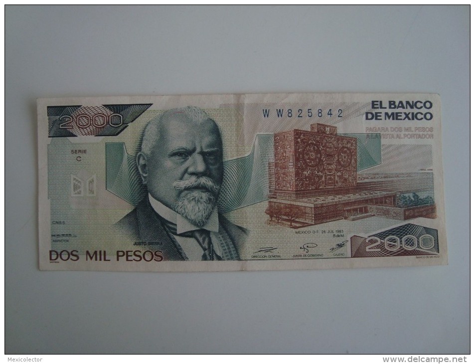 MEXICO - 2000 PESOS - 1983 - SERIE C - CIRCULATED - SEE SCANS - Mexiko