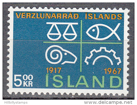 Iceland   Scott No. 392     Unused Hinged    Year  1967 - Neufs