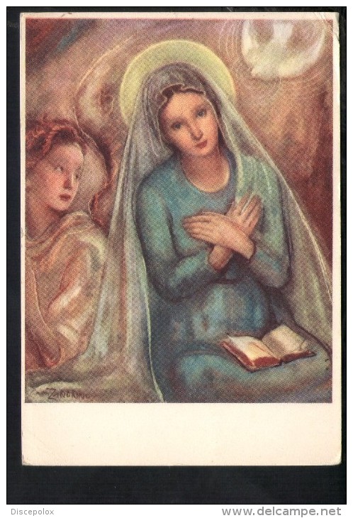 Q127 ILLUSTRAZIONE SERIE " STUDIU CHRISTI " - ANNUNCIAZIONE, ILLUSTRAZIONE DI ADELINA ZANDRINO - ILLUSTRATION - Zandrino