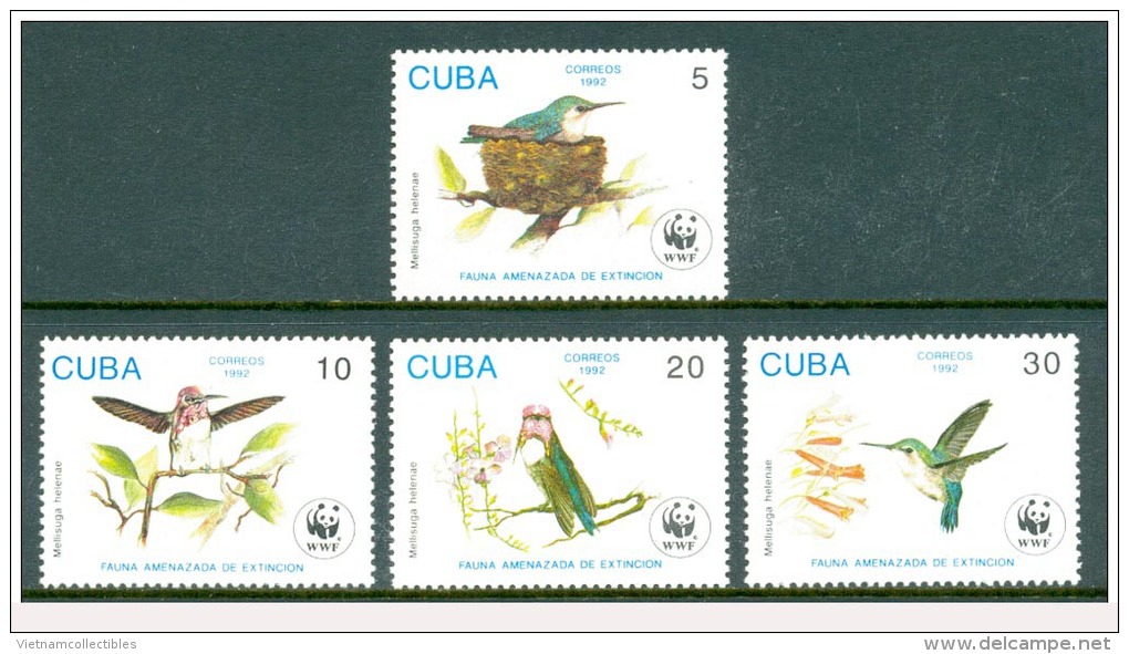 (WWF-129) W.W.F. Cuba MNH Bee Hummingbird Stamps 1992 - Nuovi