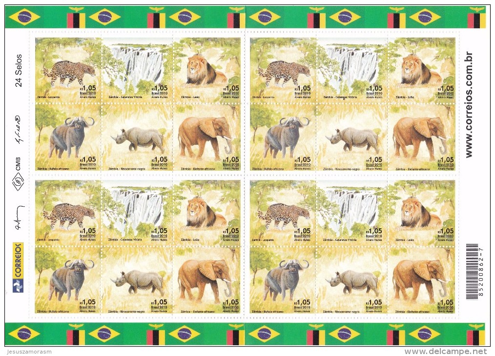 Brasil Nº 3127 Al 3132 En Pliego De 4 Series Doblados Por La Mitad - Nuovi