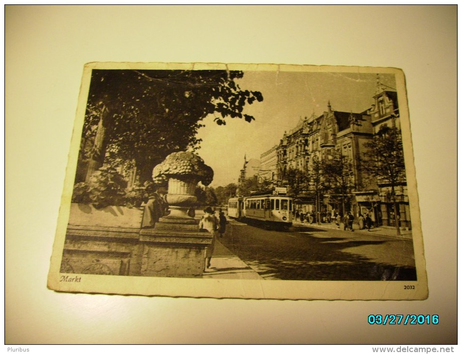 DANZIG  MARKT , TRAM ,  OLD POSTCARD , O - Danzig