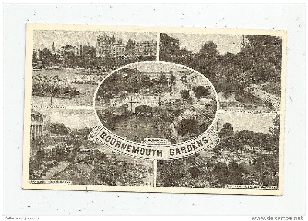 Cp , Angleterre , BOURNEMOUTH GARDENS , Multi-vues , Vierge - Bournemouth (a Partire Dal 1972)