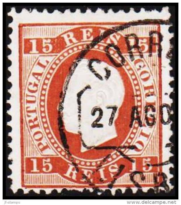 1875. Luis I. 15 REIS Perforated 12½.   (Michel: 36yB) - JF193340 - Gebraucht