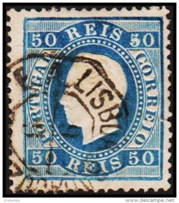 1879. Luis I. 50 REIS Perforated 13½. Tear.  (Michel: 48C) - JF193334 - Gebraucht