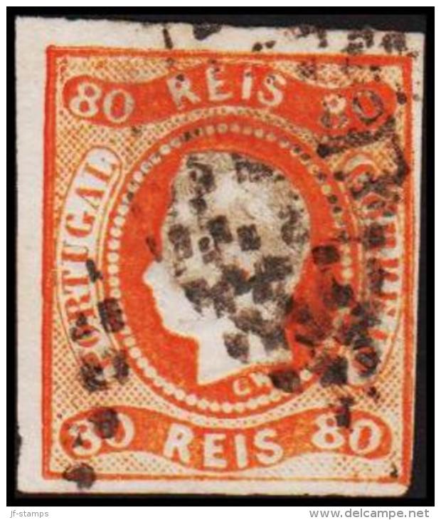 1866. Luis I. 80 REIS.  (Michel: 22) - JF193272 - Oblitérés