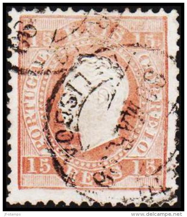 1875. Luis I. 15 REIS Perforated 12½.   (Michel: 36xB) - JF193339 - Gebruikt