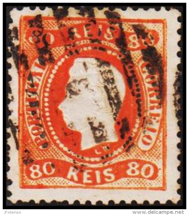 1867. Luis I. 80 REIS.  (Michel: 30) - JF193285 - Oblitérés