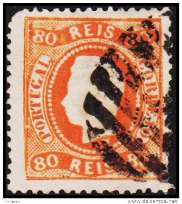 1867. Luis I. 80 REIS.  (Michel: 30) - JF193286 - Gebruikt